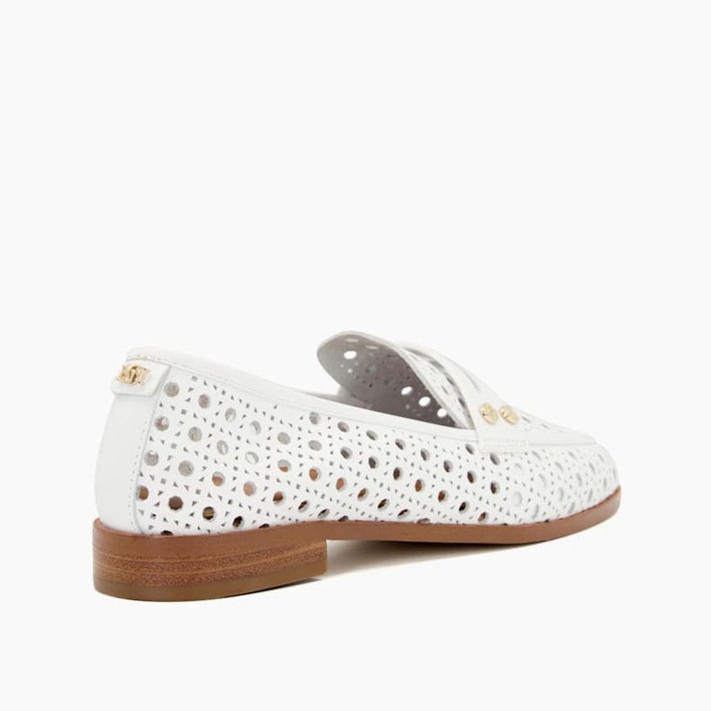 Dune London Glimmered Laser Cut Loafer ‎ In White Size 38 - Picture 5 of 15
